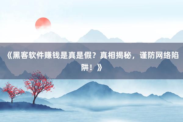 《黑客软件赚钱是真是假？真相揭秘，谨防网络陷阱！》